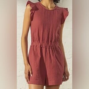 NEW - UpWest flutter sleeve romper. Medium. Cinnamon Color.